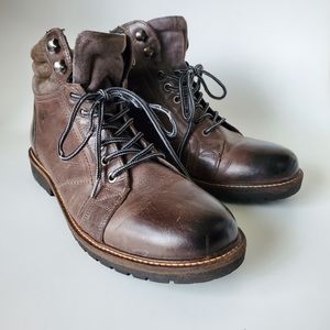 Roan Dino Mens Brown Leather Distressed Lace up Size 11 Boots